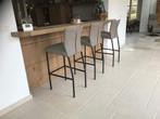 Set van 3 leren barstoelen - bruin leer - Echt leer, Modern,, Overige kleuren, Nieuw, Leer, Ophalen of Verzenden