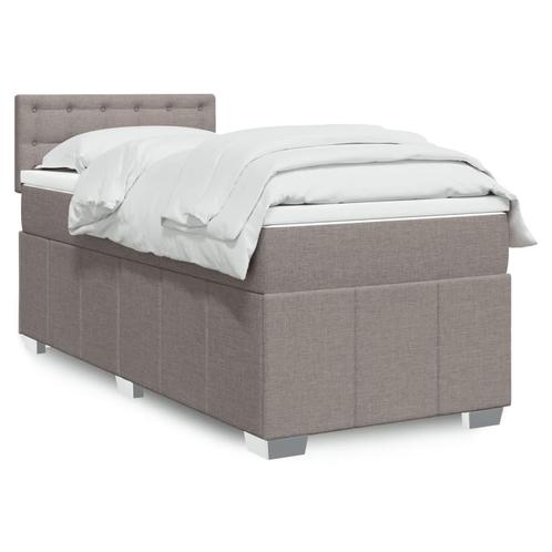 vidaXL Boxspring met matras stof taupe 80x200 cm, Huis en Inrichting, Slaapkamer | Bedden, 80 cm, 200 cm, Eenpersoons, Nieuw, Stof