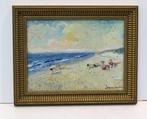Jan van Amstel (XX) - Lekker aan het strand., Antiek en Kunst, Kunst | Schilderijen | Klassiek