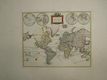 World - Continenten; Petrus Conradi - Platte kaart van de beschikbaar voor biedingen
