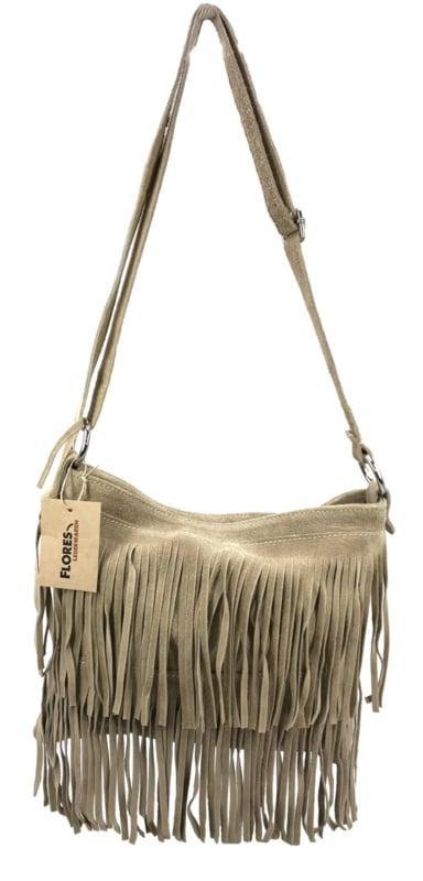 Back to the Sixties Suede Franje tas (beige), Sieraden, Tassen en Uiterlijk, Tassen | Schoudertassen, Nieuw, Verzenden