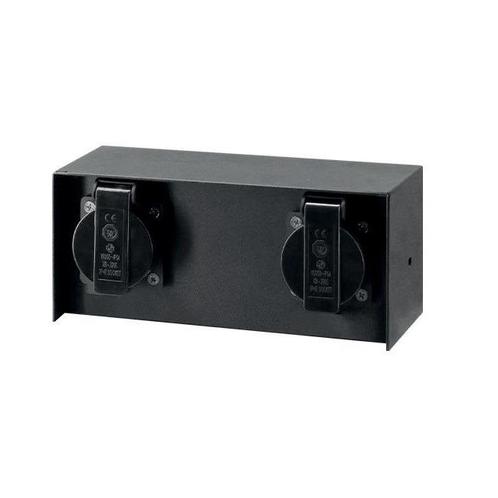 Opbouw dubbel stopcontact - Waterproof - RVS - Zwart, Doe-het-zelf en Verbouw, Elektra en Kabels, Overige typen, Nieuw, Ophalen of Verzenden