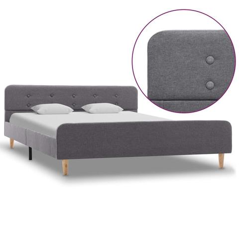 vidaXL Bedframe stof lichtgrijs 160x200 cm, Huis en Inrichting, Slaapkamer | Bedden, 160 cm, 200 cm, Grijs, Tweepersoons, Nieuw