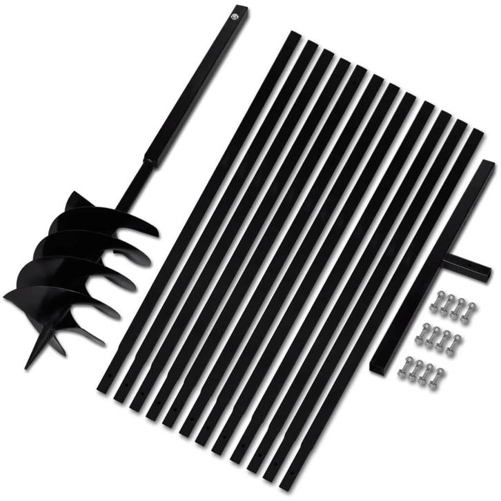 vidaXL Grondboor met handvat 200 mm en verlengstukken 13 m, Tuin en Terras, Hand-tuingereedschap, Nieuw, Verzenden