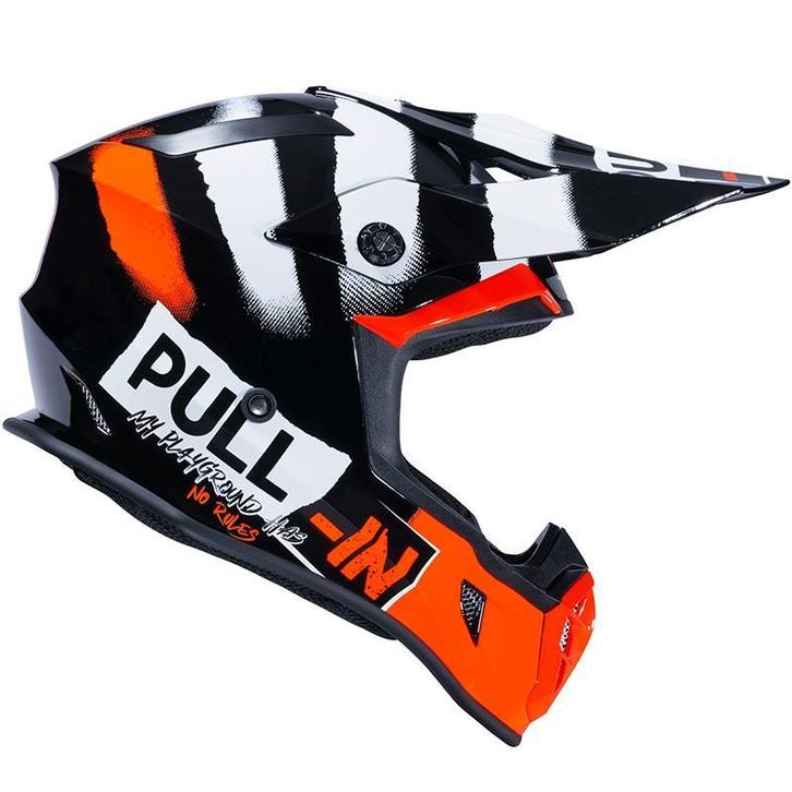 Crosshelm Pull-in Oranje - MAAT M / L, Motoren, Kleding | Motorhelmen, Nieuw met kaartje, Offroadhelm, Verzenden