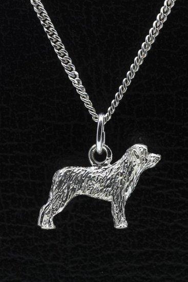 Zilveren Pyrenese herder ketting hanger - oren ongecoupee..., Sieraden, Tassen en Uiterlijk, Kettinghangers, Verzenden