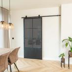 Stalen Schuifdeur - 6 Vlaks met kickplate - Rook glas *, Doe-het-zelf en Verbouw, Kozijnen en Schuifpuien, 75 tot 150 cm, Nieuw
