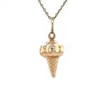 Gouden vintage ijsjes hanger 14 krt, Sieraden, Tassen en Uiterlijk, Kettinghangers, Ophalen of Verzenden, Nieuw
