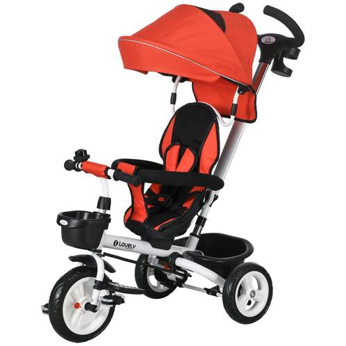 TRUUSK 6 In 1 Driewieler Met Duwstang, Kinderdriewieler Met, Kinderen en Baby's, Kinderwagens en Combinaties, Nieuw, Verzenden