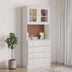 vidaXL buffetkast ALTA 77x35x165 cm massief grenenhout wit, Huis en Inrichting, Kasten | Buffetkasten, Verzenden, Nieuw, 50 tot 100 cm
