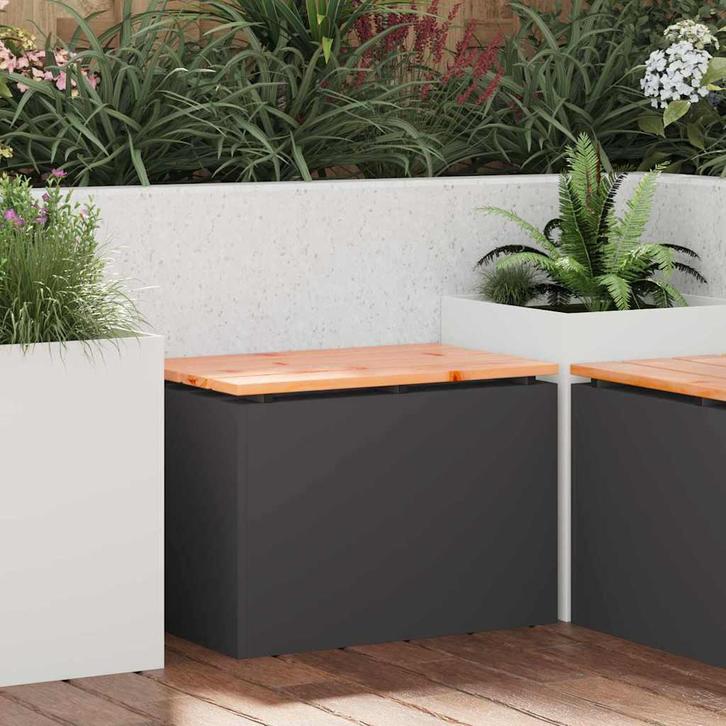 vidaXL Tuinbank Zwart 60 x 40 x 43 cm Massief douglas hout, Tuin en Terras, Tuinbanken, Nieuw, Verzenden