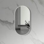 LINA | LED Spiegel ovaal | GEBORSTELD RVS | 100x50cm, Huis en Inrichting, Woonaccessoires | Spiegels, 100 tot 150 cm, Nieuw, Ophalen of Verzenden