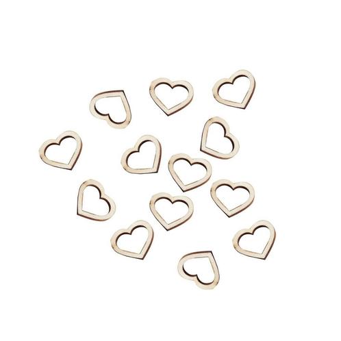 Confetti Hartjes Hout 2cm 25st, Hobby en Vrije tijd, Feestartikelen, Nieuw, Verzenden