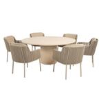 Hampton Bernini dining tuinset 160xH75 cm rond 7 delig, Ophalen of Verzenden, Nieuw