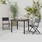 vidaXL 3-delige Tuinset staal, Tuin en Terras, 2 zitplaatsen, Verzenden, Nieuw, Rvs