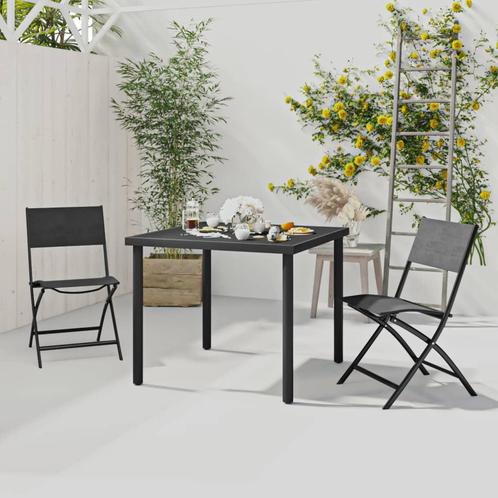 vidaXL 3-delige Tuinset staal, Tuin en Terras, Tuinsets en Loungesets, Tuinset, Nieuw, 2 zitplaatsen, Rvs, Verzenden