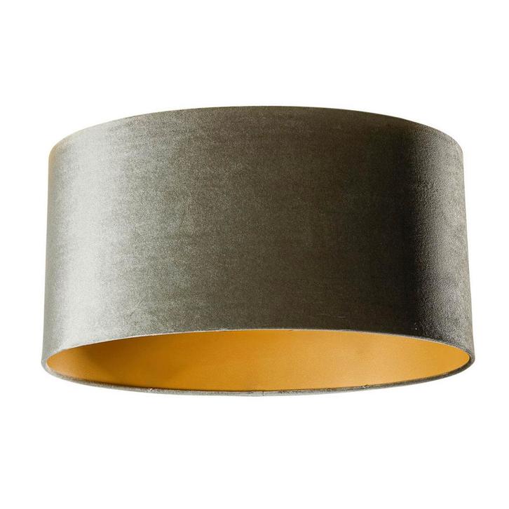 Velours lampenkap groen met gouden binnenkant ovaal 50/33/25, Huis en Inrichting, Lampen | Lampenkappen, Minder dan 25 cm, Ovaal