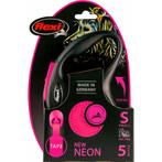 Flexi Rollijn New Neon Tape 5 mtr tot 15 kg Roze, Nieuw, Verzenden