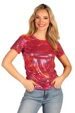 Glittershirt Dames Partyqueen Pink, Kleding | Dames, Verzenden, Nieuw