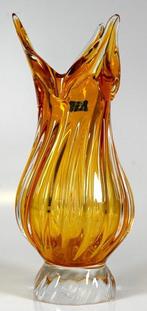 Egermann - Vaas - Kristal - Barnsteenkristallen vaas, Antiek en Kunst, Antiek | Glas en Kristal