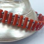 Bloedkoraal - Zilver - Armband - Mediterraan koraal