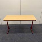 Schooltafel, leraartafel 130x50 cm, licht beuken - rood, Gebruikt, Ophalen of Verzenden