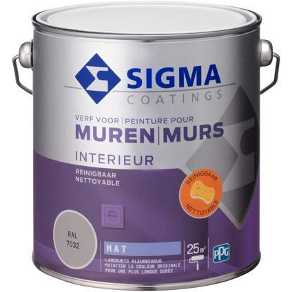 Sigma Muurverf Mat Reinigbaar - RAL 9010 - 2,5 liter, Doe-het-zelf en Verbouw, Verf, Beits en Lak