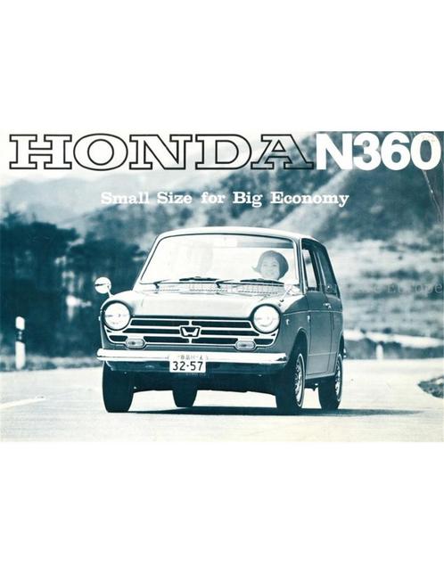 1967 HONDA N360 LEAFLET ENGELS, Boeken, Auto's | Folders en Tijdschriften, Honda