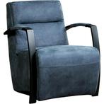 Leren fauteuil Arrival - Kenia Denim (blauw), Nieuw, Ophalen of Verzenden, 50 tot 75 cm, Industrieel, Modern
