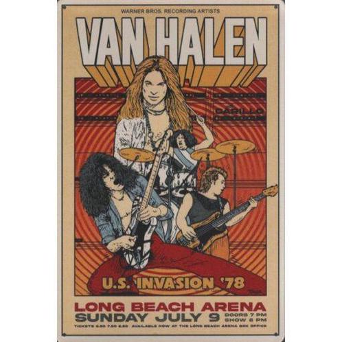 Wandbord - Van Halen U.S. Invasion Tour 1978, Huis en Inrichting, Woonaccessoires | Wanddecoraties, Nieuw, Ophalen of Verzenden
