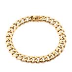 18 Krt. Gouden gourmet schakel armband | 20,5 cm, Sieraden, Tassen en Uiterlijk, Armbanden, Ophalen of Verzenden, Gebruikt, Overige kleuren