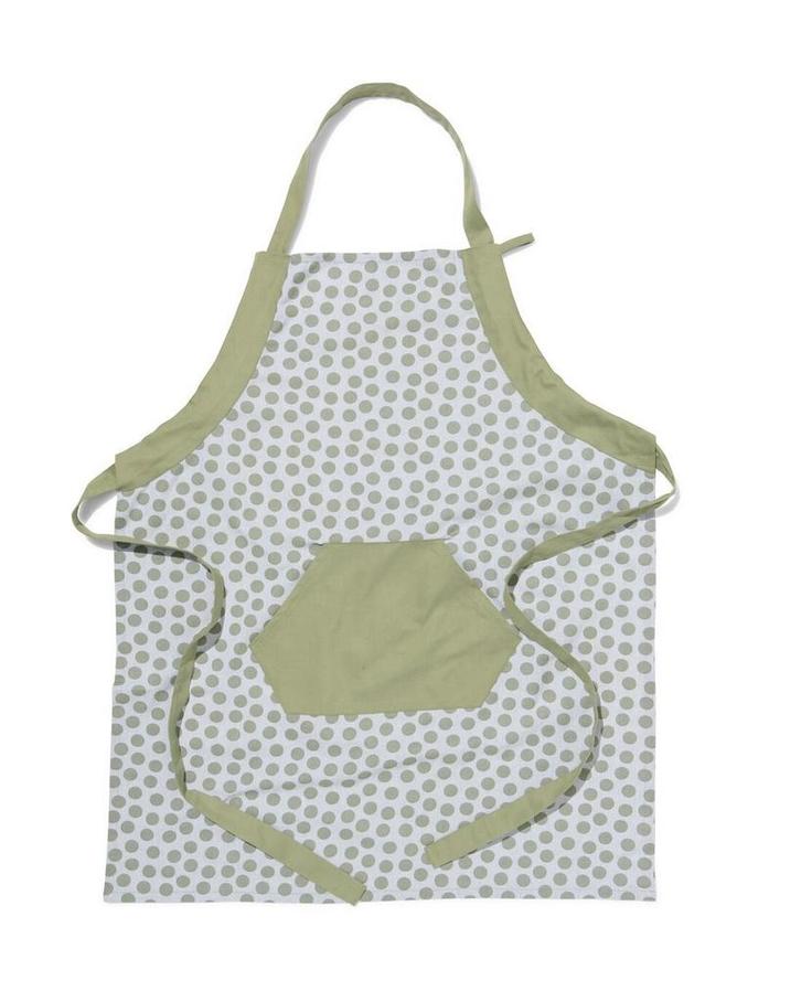 HEMA Keukenschort met stippen chambray katoen, Huis en Inrichting, Keuken | Textiel, Nieuw, Verzenden