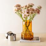 Luxe Glazen Bloemenvaas - Belgisch design merk - H25 x Ø16cm, Huis en Inrichting, Woonaccessoires | Vazen, Verzenden, Nieuw, Oranje