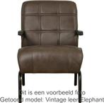 Blauwe leren retro fauteuil |  blauw leer | NIEUW, Huis en Inrichting, Fauteuils, Ophalen of Verzenden, Nieuw, Leer, Industrieel