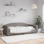 vidaXL Slaapbank 90x200 cm stof taupe, 90 cm, Eenpersoons, Verzenden, Nieuw