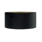 Stoffen lampenkap velvet | Zwart met Gouden binnenkant, 25 tot 50 cm, Zwart, Rond, Nieuw