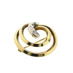 Vintage gouden broche met diamant | 0,14 ct. (geelgoud, 585), Gebruikt, Overige kleuren, Ophalen of Verzenden, Met edelsteen