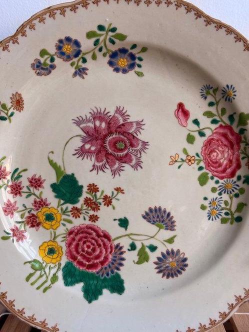 Groot Bord Bloemen - Bord - Groot Bord - Porselein - Velen, Antiek en Kunst, Antiek | Overige Antiek
