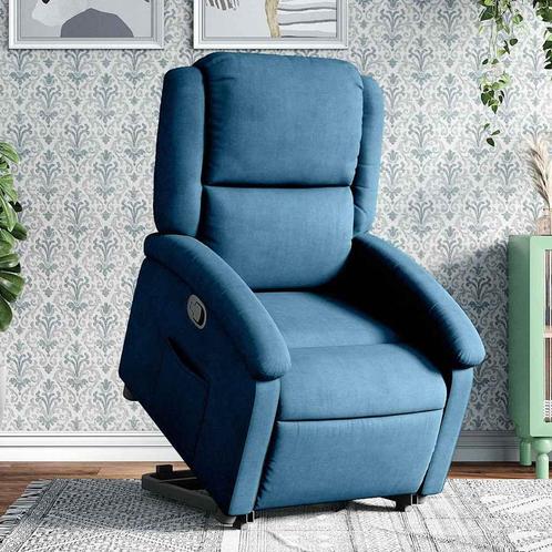 vidaXL Sta-opstoel fluweel blauw, Huis en Inrichting, Fauteuils, Nieuw, Verzenden