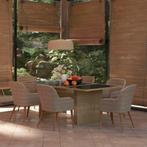 vidaXL 7-delige Tuinset poly rattan bruin, Tuin en Terras, Tuinsets en Loungesets, 6 zitplaatsen, Nieuw, Tuinset, Verzenden