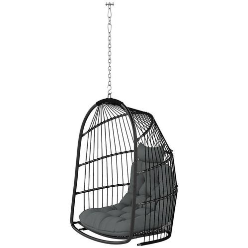 TRUUSK Hangstoel Hangmand Met Kussen Polyrattan Schommel Out, Tuin en Terras, Hangmatten, Nieuw, Verzenden