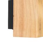 Landelijke wandlamp hout vierkant 2-lichts - Sandy, Nieuw, Overige materialen, Landelijk