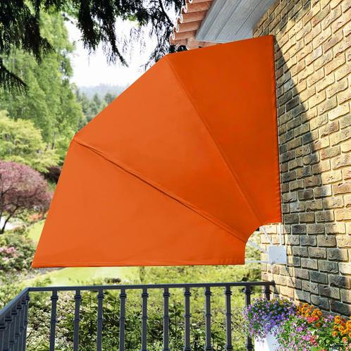 vidaXL Balkonscherm inklapbaar 210x210 cm terracottakleurig, Tuin en Terras, Zonneschermen, Nieuw, Verzenden