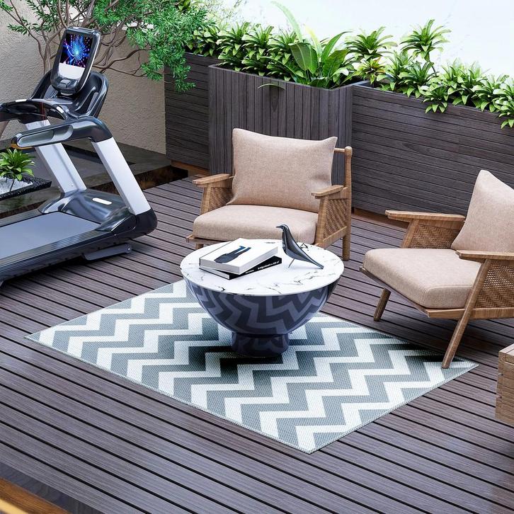 TRUUSK Waterdicht Buitentapijt 121x182cm - Kunststof - Licht, Huis en Inrichting, Kasten | Dressoirs, Nieuw, Verzenden