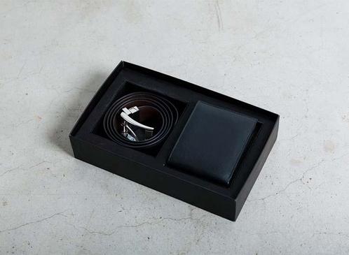 Geschenkset Portemonnee (Bruin) met Omkeerbare Leren Riem, Sieraden, Tassen en Uiterlijk, Portemonnees, Nieuw, Verzenden