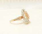 Statement ring - 14 karaat Roségoud, Witgoud - 1.24ct. tw., Sieraden, Tassen en Uiterlijk, Antieke sieraden
