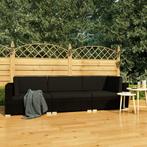 vidaXL 3-delige Loungeset met kussens poly rattan zwart, Tuin en Terras, Verzenden, Nieuw, Rotan, Loungeset