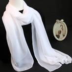 Lichtgewicht witte sjaal, Kleding | Dames, Nieuw, Verzenden