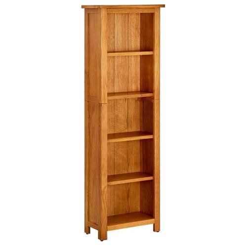 vidaXL Boekenkast met 5 schappen 45x22x140 cm massief, Huis en Inrichting, Kasten | Boekenkasten, Minder dan 25 cm, Nieuw, Overige houtsoorten