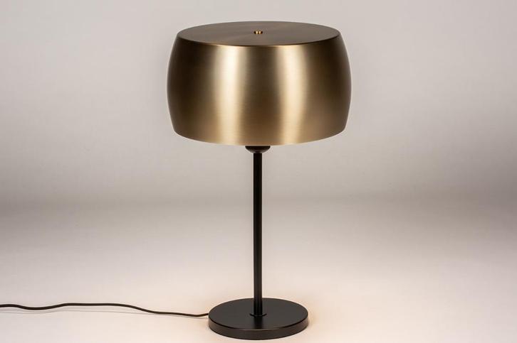 Rietveld Tafellampen - Zwart, Goud - Metaal, Huis en Inrichting, Lampen | Tafellampen, Verzenden